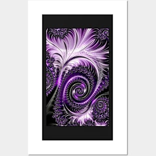 “Purple Fractal Swirl” Posters and Art